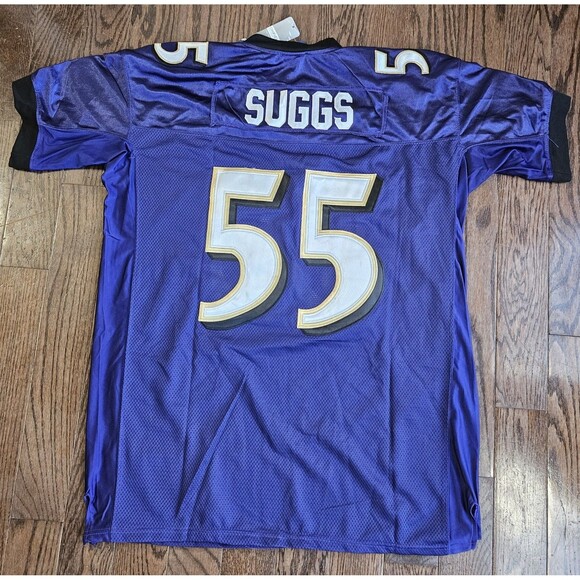 Terrell Suggs #55 Baltimore Ravens Reebok On Field Jersey Purple Size 52 NWT - Picture 2 of 13